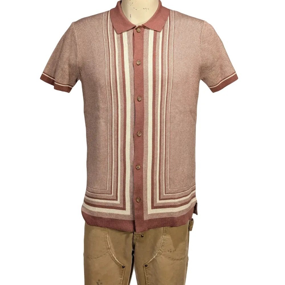 Marine Layer Ethan Sweater Button Down Cotton Blend Polo Shirt Sz S NWT $128